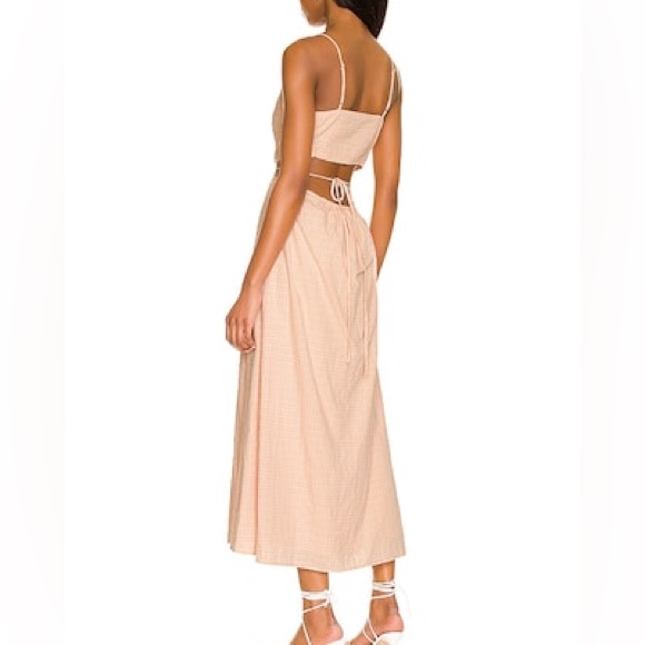 Line & Dot Harmony Dress in Peach & Pink Multi in small - Picture 4 of 11